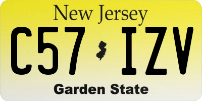 NJ license plate C57IZV