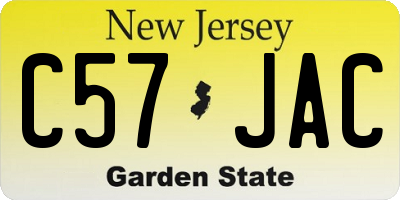 NJ license plate C57JAC