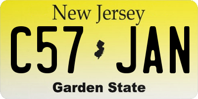 NJ license plate C57JAN