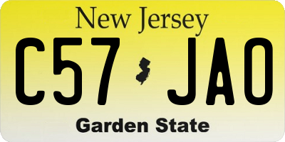 NJ license plate C57JAO