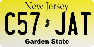 NJ license plate C57JAT