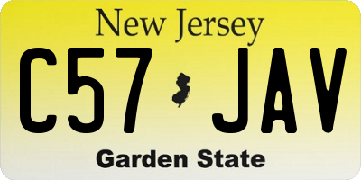 NJ license plate C57JAV