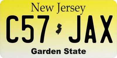 NJ license plate C57JAX