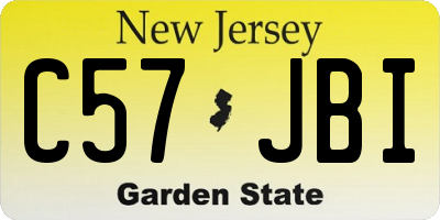 NJ license plate C57JBI