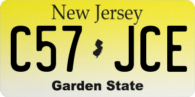 NJ license plate C57JCE
