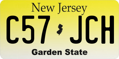 NJ license plate C57JCH