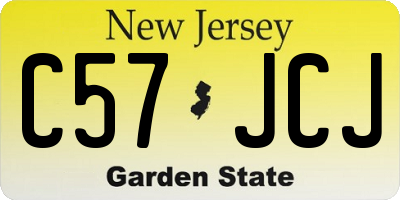 NJ license plate C57JCJ