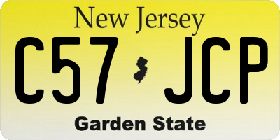 NJ license plate C57JCP
