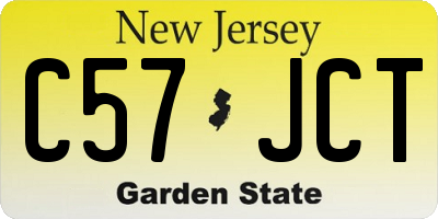 NJ license plate C57JCT