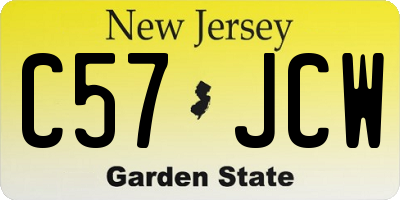 NJ license plate C57JCW