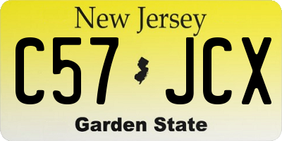 NJ license plate C57JCX