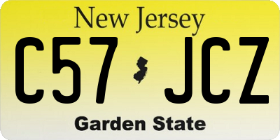 NJ license plate C57JCZ