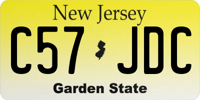 NJ license plate C57JDC