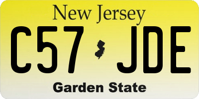 NJ license plate C57JDE