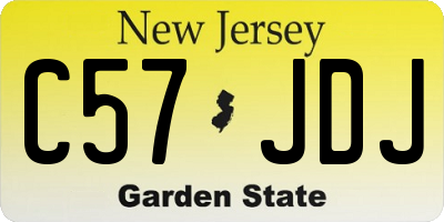 NJ license plate C57JDJ