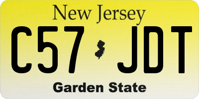 NJ license plate C57JDT