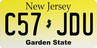 NJ license plate C57JDU