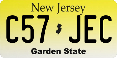 NJ license plate C57JEC
