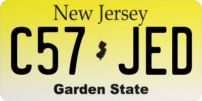 NJ license plate C57JED