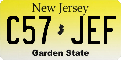 NJ license plate C57JEF