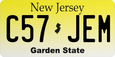 NJ license plate C57JEM