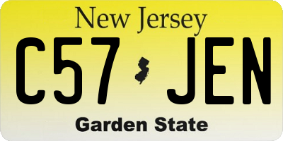 NJ license plate C57JEN
