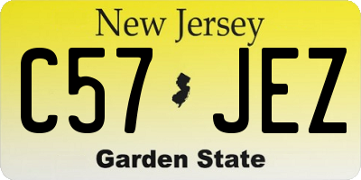 NJ license plate C57JEZ