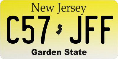 NJ license plate C57JFF