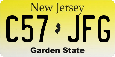 NJ license plate C57JFG