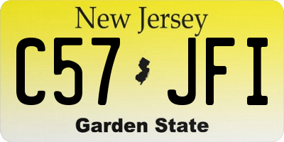 NJ license plate C57JFI