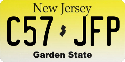 NJ license plate C57JFP