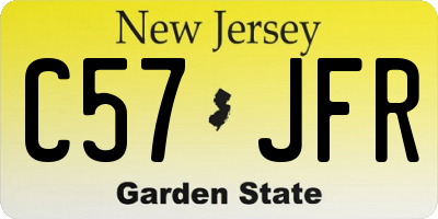 NJ license plate C57JFR