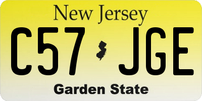 NJ license plate C57JGE