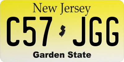 NJ license plate C57JGG