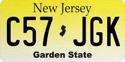NJ license plate C57JGK