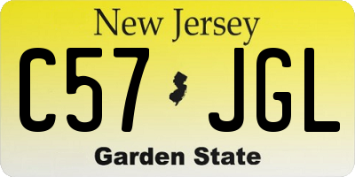 NJ license plate C57JGL