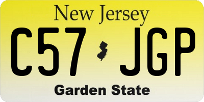 NJ license plate C57JGP