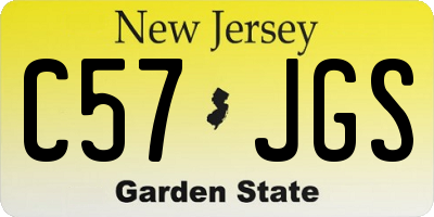 NJ license plate C57JGS