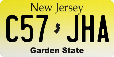 NJ license plate C57JHA