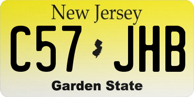 NJ license plate C57JHB