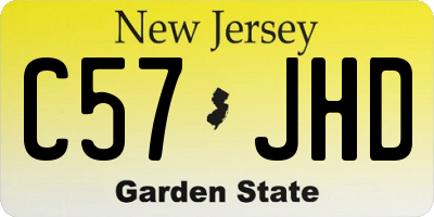 NJ license plate C57JHD