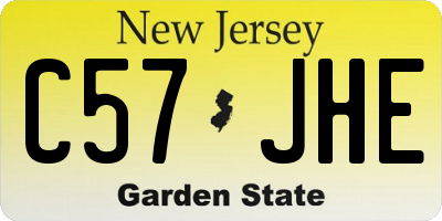 NJ license plate C57JHE