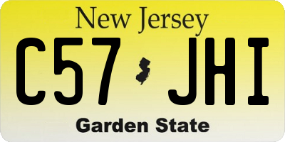 NJ license plate C57JHI