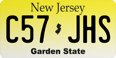 NJ license plate C57JHS