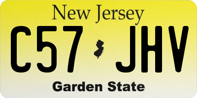NJ license plate C57JHV
