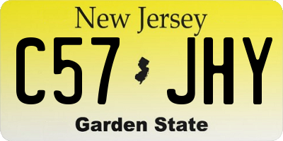 NJ license plate C57JHY