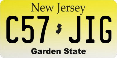 NJ license plate C57JIG