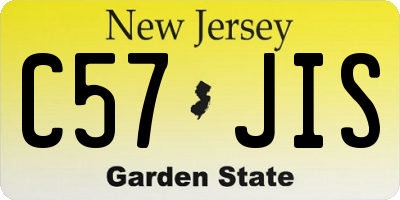 NJ license plate C57JIS