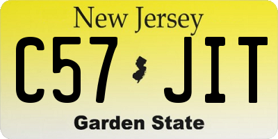 NJ license plate C57JIT