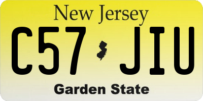 NJ license plate C57JIU